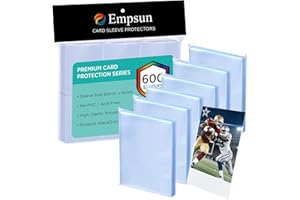 EMPSUN 600 Count Clear Trading Card Sleeves, Soft Penny Sleeves Protectors Fit for Standard Cards, Sports Cards, MTG Game Cards, Baseball Cards