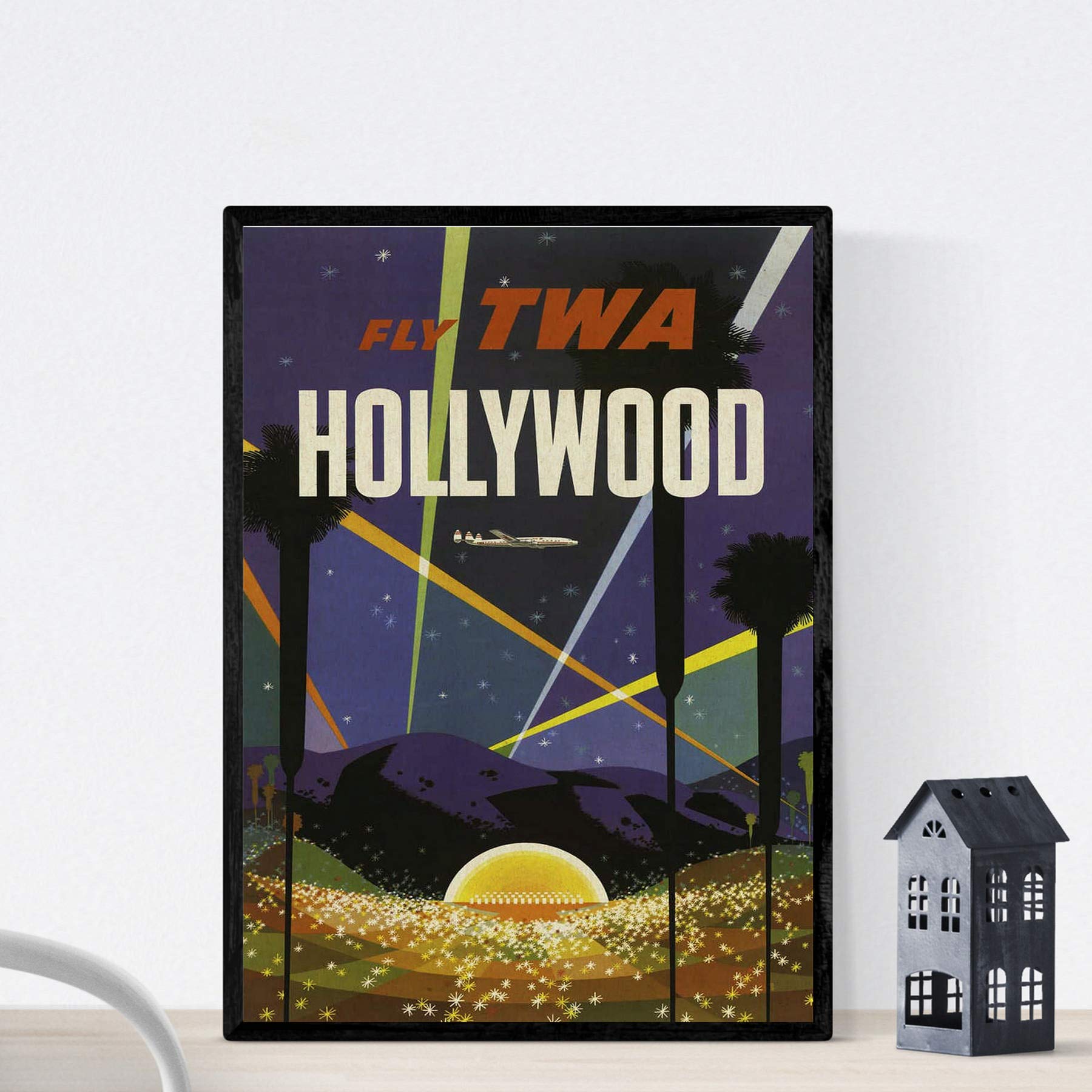 Nacnic Vintage Poster Vintage Poster America. Hollywood. A4 size