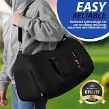 DAYGOS Gym Duffle Bag 40L Waterproof Wet Pocket Shoes Compartment Black view 3