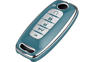 Tukellen for Nissan Key Fob Cover, Premium TPU Plated Case for 2023-2025 Pathfinder Rogue Ariya Versa Kicks Sentra Armada Murano Smart Remote Key Protector (Storm Blue, 5 Buttons)