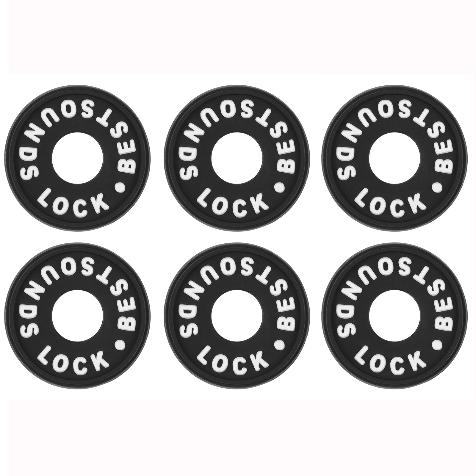 Guitar Strap Blocks, 6PCS Premium Silicone Safety Locks (O Style White)