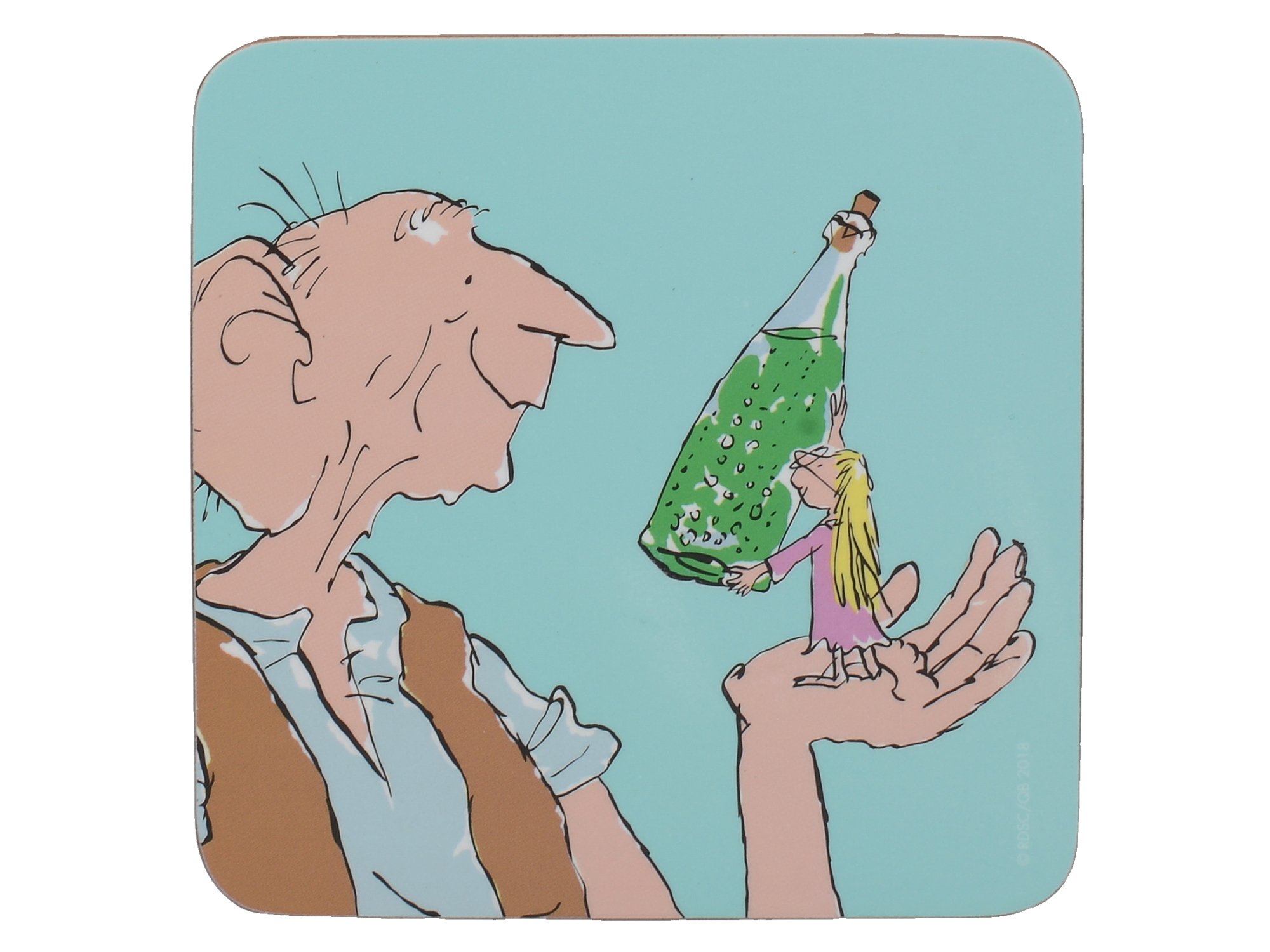 Roald Dahl The BFG Colourful Cork-Backed Printed Coaster, 10.5 cm (4") - Blue