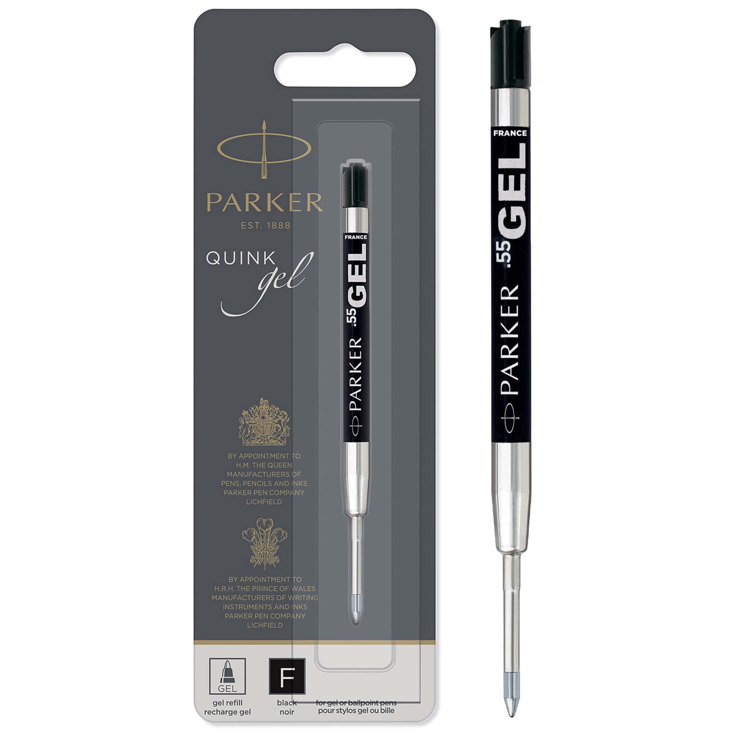 Parker Gel Refill | Fine Tip (0.5mm) | Black QUINK Ink | 1 Count