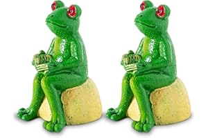 DGUDGU Set Of 2 Frog Toilet Bolt Caps Cute Toilet Bolt Covers Green Toilet Screw Cover Caps Resin Toilet Caps For Bottom Of Toilet Adorable Bathroom Decor - Easy To Install