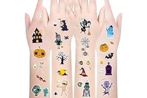 CHAWONER Halloween Temporary Tattoos for Kids,Halloween Gifts for Kids-11 Sheet Halloween Trick or Treat Tattoos for Boys and Girls,Halloween Goodie Bag Fillers,Halloween Decorations Party Favors