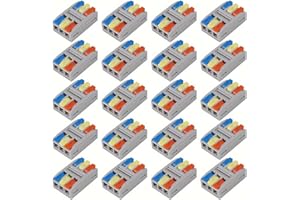 20pcs Wire Connectors - Quick Connect, 1Pin/2Pin/3Pin Spliceable, Copper Alloy, for Industrial Electrical Use, No Power Suppl