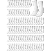 Haysandy 150 Pairs Women Men Socks Bulk Crew Unisex Casual Soft Cotton Socks Athletic Dress Socks for Homeless Gift