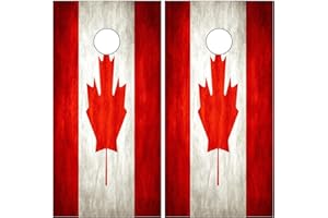 SAVHOQIR Cornhole Board Game Decals 2'x4' Canada Canadian Flag Outdoor Bean Bag Toss Game Graphic Wraps Vinyl Skin Stickers f