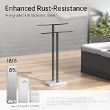 KES Freestanding Towel Rail with Marble Base Black 2 Tiers SUS304 view 5