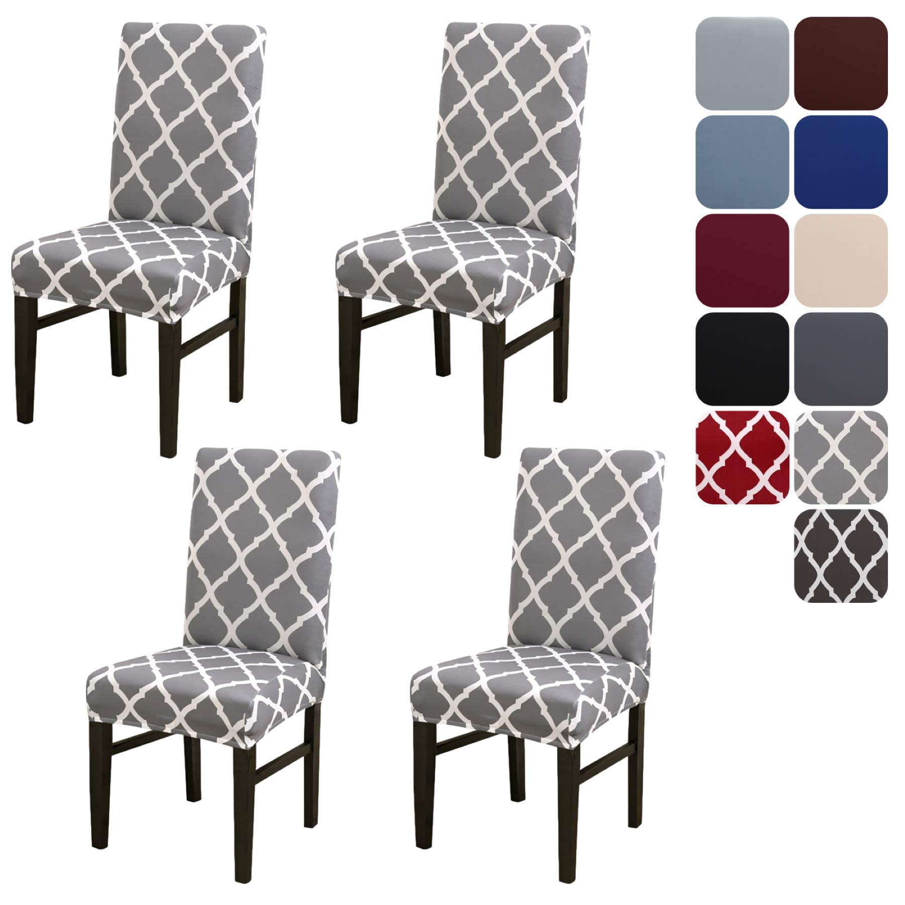 Aisprts Dining Room Chair Covers Slipcovers Set of 4 or 6, Stretch Removable Washable Dining Chair Protector Decoration Cover Seat Slipcover for Hotel,Ceremony,Banquet,Kitchen,Restaurant,Home