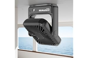 Magnetic Travel Fan, 5000mAh Ultra-Slim Cruise Approved Fan Rechargeable, 4-Speed, Hook Design, Portable Fan for Cruise Ship 