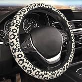 Flowers Vintage Groovy Steering Wheel Cover Universal 15 Inch Cute Car Accessories Protector for Women Men