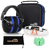 YINSHOME Shooting Ear Protection Earmuffs, Gun Safety Glasses, Earplugs, Protective Case