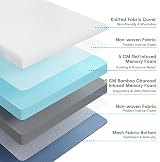 Vesgantti 4 Inch Memory Foam Mattress Topper King Gel Bamboo Charcoal Infused view 2