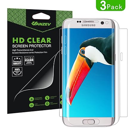VANZEV Galaxy S7 Edge Schutzfolie [3 Stück], Vollständige Abdeckung TPU Display Folie/Blasenfreie Displayschutzfolie für Sams