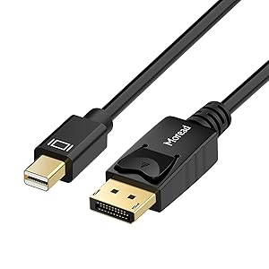 Moread Mini DisplayPort to DisplayPort Cable, 6 Feet, Gold-Plated Thunderbolt to DisplayPort (Mini DP to DP) Cable 4K Resolution Ready - Black