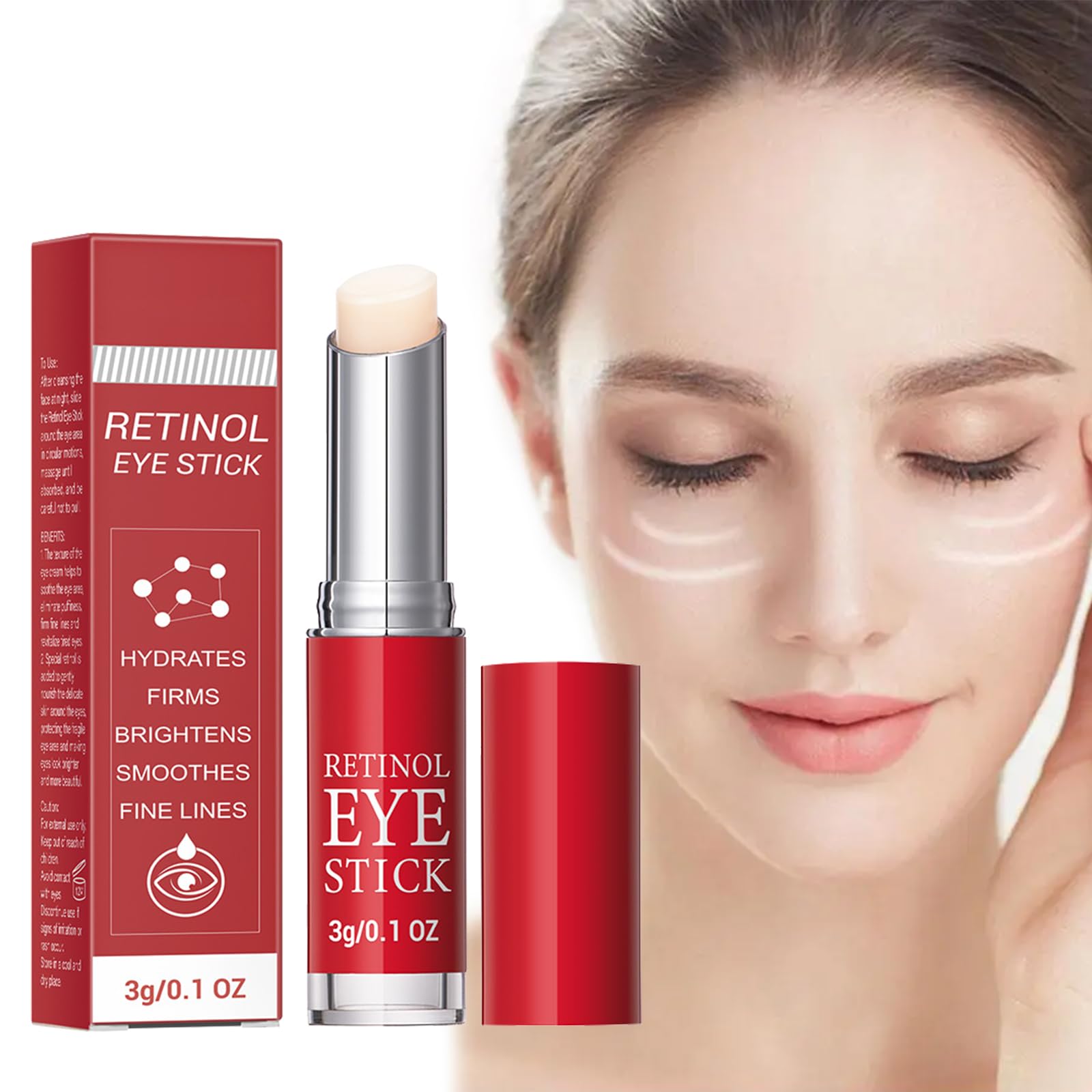 Retinol Eye Stick, Retinol Eye Cream, Eye Balm Stick, Eye Cream for Puffiness, Retinol Eye Cream for Dark Circles, Eye Brightener Stick for Dark Circles, Smoothens Wrinkle Eye Cream
