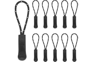 PATIKIL 2.6 Inch Zipper Pulls Replacement, 50 Pcs Nylon Cord Extension Zipper Pull Tab Tags for Handbag Backpacks Jackets Lug