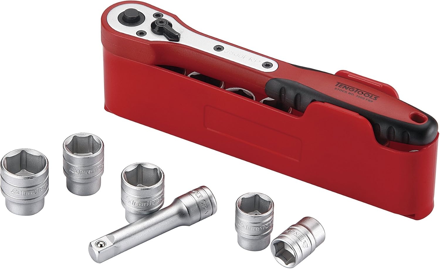 Teng M3812N1 Basic Socket Set 12PC 8-19MM 3/8SQDR, one Size, Multi