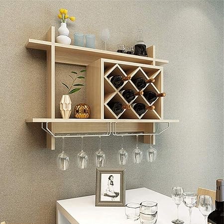 Weishaa Wall Mounted Decoration Wine Rack Decoration Simple Wooden