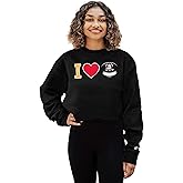 Blue 84 NHL womens Nhl Officially Licensed Women's Cropped Crewneck Sweatshirt Heart Black