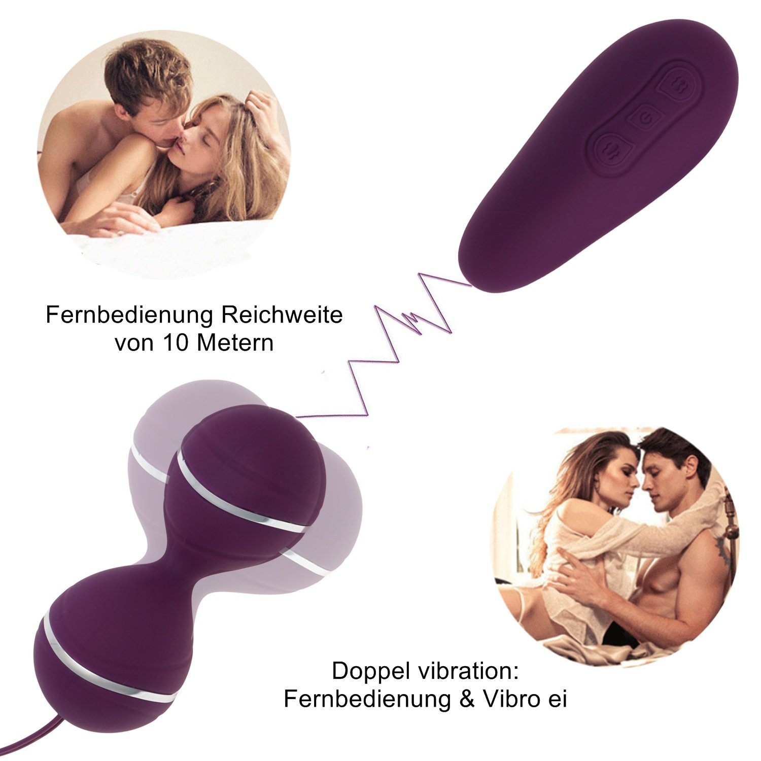 Himall Bullet Vibrator Vibro Ei mit Fernbedienung ,Liebeskugeln mit Vibration (lila)