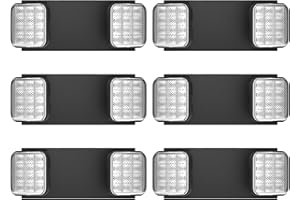 EXITLUX Led 6 Packs Black Exit Sign with Emergency Lighting Battery Backp -Two LED Adjustable Head -120/277VAC-UL Listed-Exit