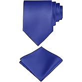 LMHCISO Tie for Men with Pocket Square, Formal Tuxedo Necktie, Business Suit Accessory for Weddings and Father's Day