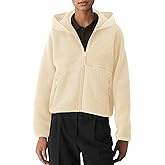 Locachy Women's Cozy Sherpa Fleece Winter Warm Hoodies Cute Casual Zipper Coat with Pockets Fashion Spring Outwear