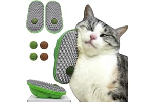 miwoowim 2 Pcs Catnip Toys Balls That Stick on Wall,Cat Toy Ball, Catnip Wall Balls for Cats Lick,Cat Face Scratchers, Cat self Groomer for Indoor Cats, Corner Brush