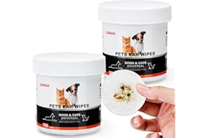OPULA Dog Ear Wipes 300 Count, Pet Ear Wipes for Dogs and Cats, Remove Ear Wax, Relieve Itching, Remove Odor, Dog Ear Cleaner Wipes, Cat Ear Cleaning Wipes, Otic Cleaning Wipes