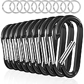 sprookber 3" Carabiner Clip Keychain, D Ring Caribeaner Clip, Key Clip Caribeener, Spring Snap Hook for Bag/Buckle, Set of 10