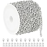UMAOKANG 5 Meters Stainless Steel Chain for Jewelry Making Lip Chains Bulk Women Necklace Bracelet DIY Jewelry Supplies Findings