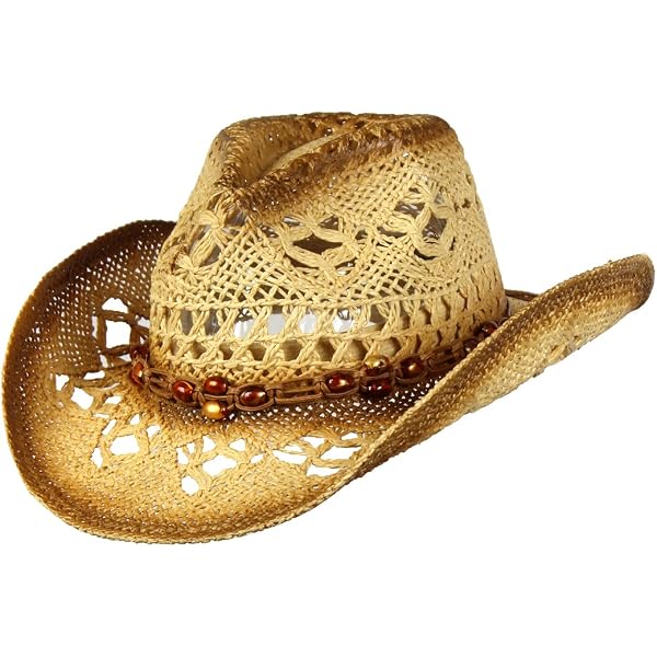 White Stylish Toyo Straw Beach Cowboy Hat W/Shapeable Brim  display picture 1