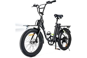 isinwheel U7 Electric Bike, 20"×3.0 Fat Tire Step-Thru Electric Bicycle, 80KM Range & 32KM/H Top Speed, 48V 10.4h Removable B