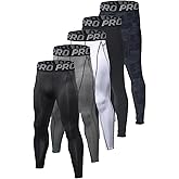 5 Pack Men's Compression Pants Camouflage Athletic Workout Leggings Running Tights Sports Basketball Baselayer