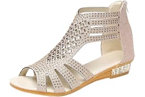 Willisos Women's Sandals, Women's Espadrilles Casual Ankle Strap Wedge Sandals Comfortable Platform Sandals