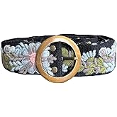 Handmade Peruvian Ayacucho Belt - Embroidered Belt for Women, Round Buckle, Floral Design, Adjustable, Durable