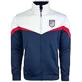 Boy's USA Track Jacket, Youth U.S Full Zip Sweater Jacket With Zipper Pockets