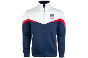 GENERIC Boy's USA Track Jacket, Youth U.S Full Zip Sweater Jacket With Zipper Pockets