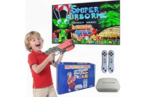 Quanwuhang Video Game Console with 100+ Games, Plug and Play Video Games for TV, Shooting Games,Game Gun with 2 GameControlle
