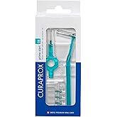 Curaprox Prime CPS 06 Turquoise - Premium Interdental Brushes - Interdental Floss Stick - 5 Brushes With 1 Small Handle and 1