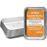 NUPICK 20 Pack 6415 Drip Pans Compatible for Weber | Aluminum Pans for Weber Spirit Series, Genesis Series, Q Series Grills, Disposable Aluminum Foil Grease Trays, 8.5" x 6"