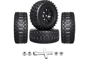 GoHobby Pre-Glued RC SC Tires Wheels for Traxxas Slash 2WD Vxl 4x4 Redcat Blackout XTE TR10, Losi 22S SCT RC Short Course Truck