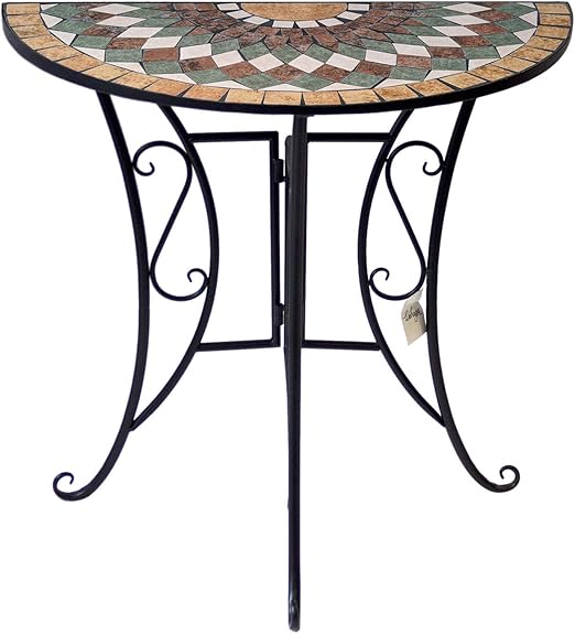 Amazon.de: Wohaga Mosaiktisch halbrund 70x35cm Balkontisch Gartentisch