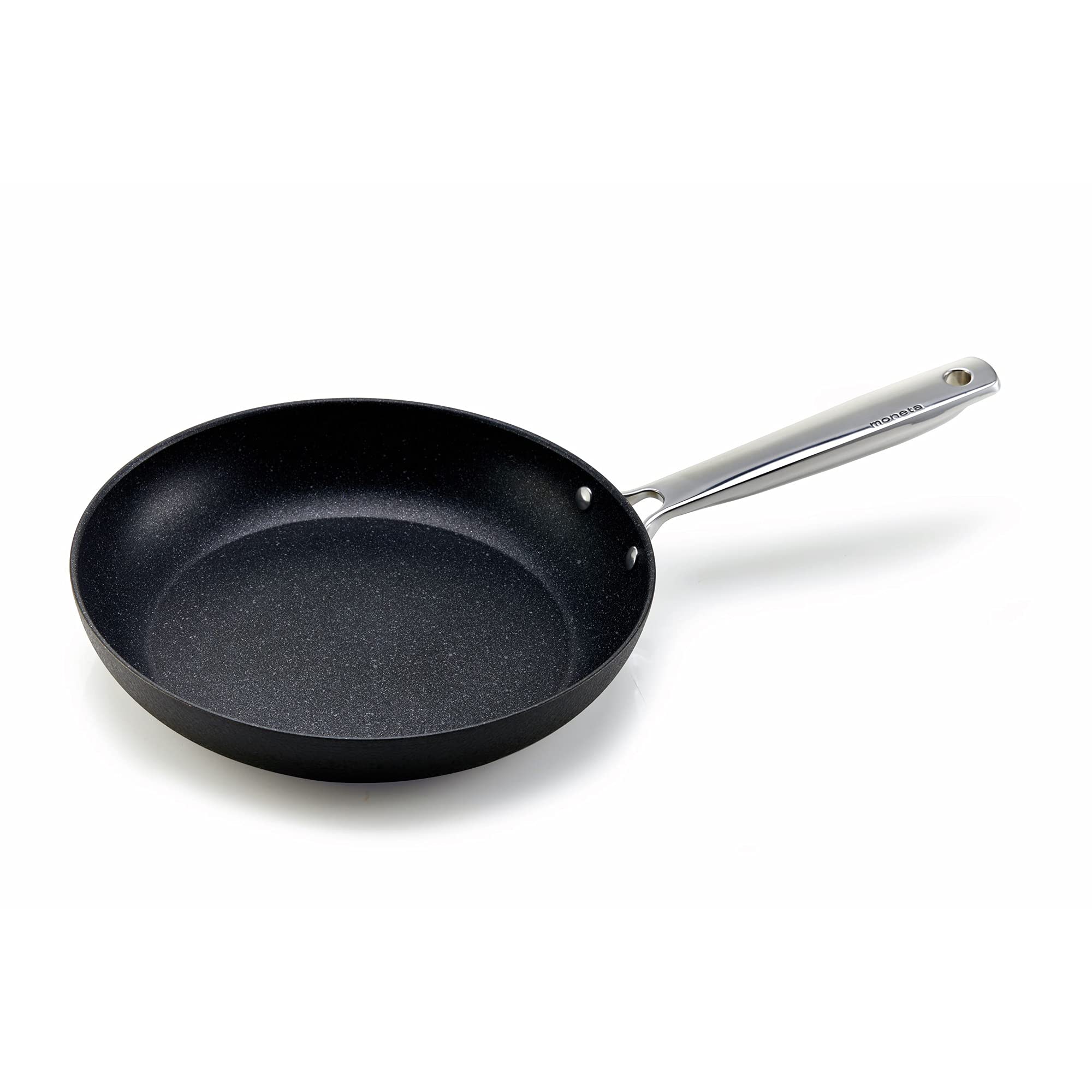 Moneta Armonia Induction Frying Pan Non-Stick and Anti-Scratch Satin Black Exterior Coating, Suitable for All Stovetops, 30 cm