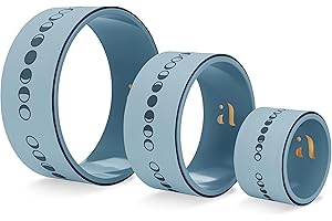 AJNA Yoga Wheel Set for Back Pain and Stretching - 3-Pack Yoga Prop Wheel - Strong and Comfortable for Backbends Pain Relief Massage Relaxation Balance - Deep Tissue Stretching (13, 10, 6 inch)