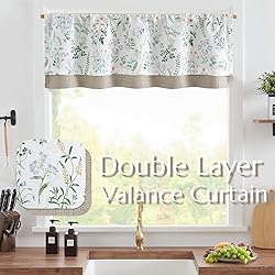 jinchan Linen Valance Curtain for Windows Farmhouse