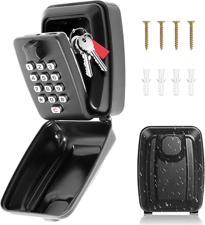 Gekufa Key Safe Outdoor 12-Digit Code Wall Mount Key Lock Box
