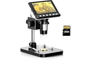 Hayve 4.3'' IPS Coin Microscope, 1000X Magnification Digital Microscope for Adults，Coin Collection Supplies with 8 Adjustable